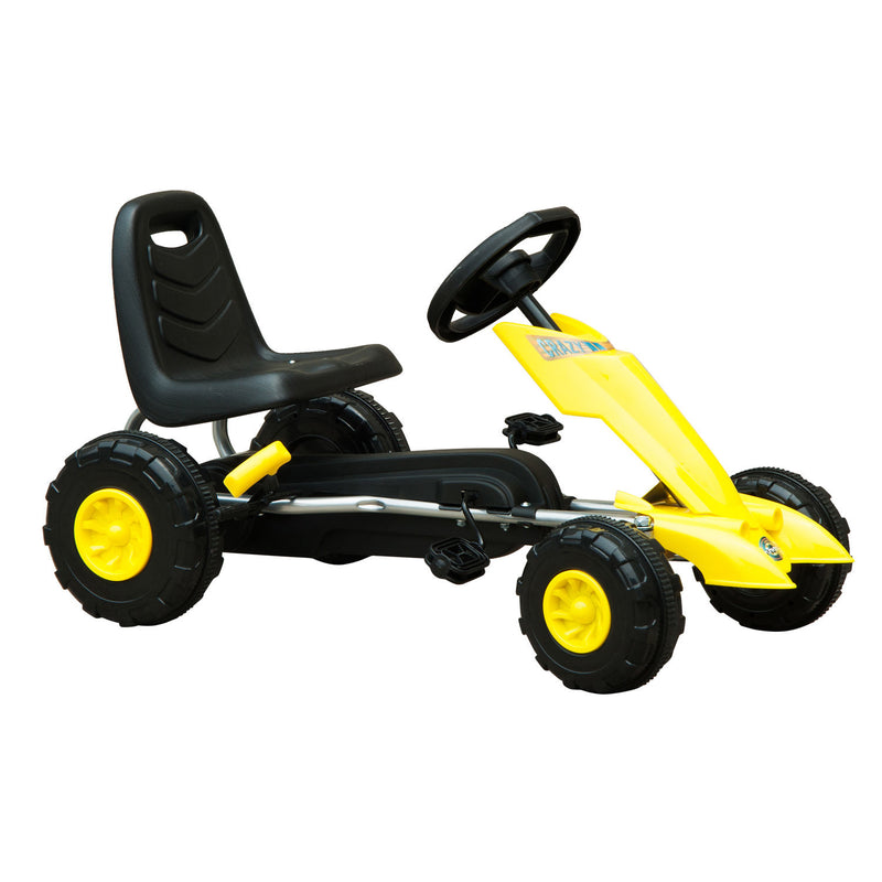 HOMCOM Kids Pedal Go Kart - Yellow & Black