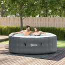 Outsunny Inflatable Hot Tub Spa Square for 4-6 People 180cm - Grey