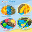 HOMCOM 2 in 1 Sand & Water Table - 18+ Months - Kids Outdoor Beach Garden
