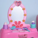 Kids Pretend Play Plastic Vanity Table Set Pink/White