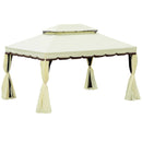 Outsunny 3m x 3.6m Aluminium Gazebo Canopy Patio Marquee Party Tent Cream White