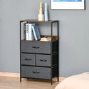 HOMCOM Fabric Chest of Drawers Storage Unit 58x29x103cm - Black