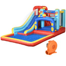 Outsunny 4 in 1 Kids Bouncy Castle W/ Slide Pool Trampoline Climbing Wall Blower