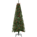 HOMCOM 2.1m Christmas Tree Slim 5' with Berries