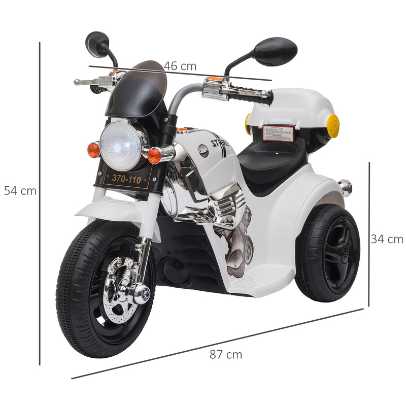HOMCOM Kids Electric Ride On Motorcycle Bike 6v - White