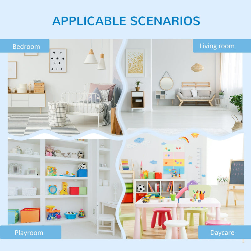 HOMCOM Kids Storage Unit Toy Box Organiser Book Shelf with shelves storage cabinets storage boxes and storage baskets Blue w/