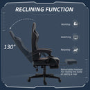 Vinsetto Racing Gaming Chair with Swivel Wheel PU Leather Recliner Gamer Desk for Home Office Black Red w/ Arm