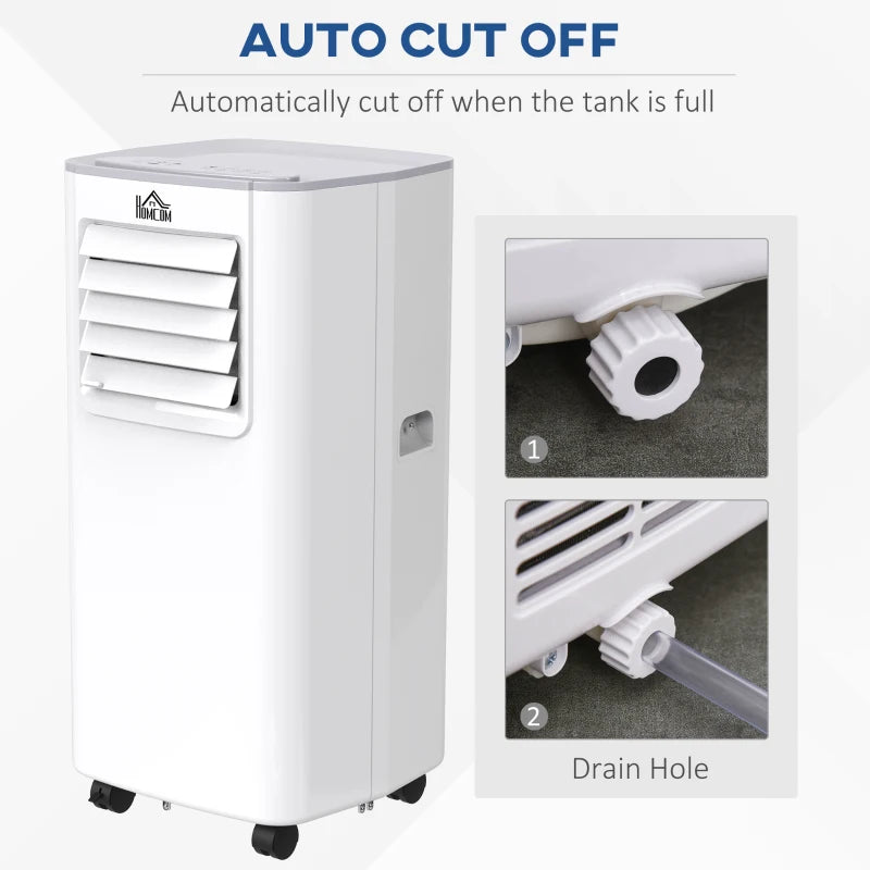 HOMCOM 4-In-1 Compact Portable Mobile Air Conditioner Unit - White