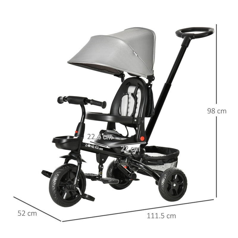 Baby Tricycle 4in1 Stroller with Handle - Grey