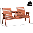 Outsunny Love Seat Garden Bench - Orange