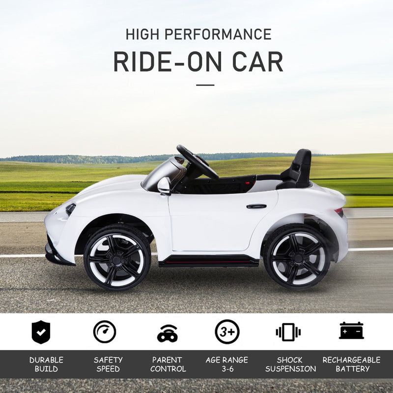 Kids Electric Ride On Car - White - 6V