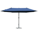 Outsunny Double Sided Umbrella Parasol with Cross Base 4.6 m  - Blue