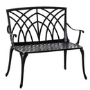 Outsunny 2-Seater Cast Aluminium Garden Bench Loveseat Ergonomic Armrest