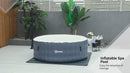 Outsunny Inflatable Hot Tub Spa Round with Cover for 4 People 180cm - Dark Blue