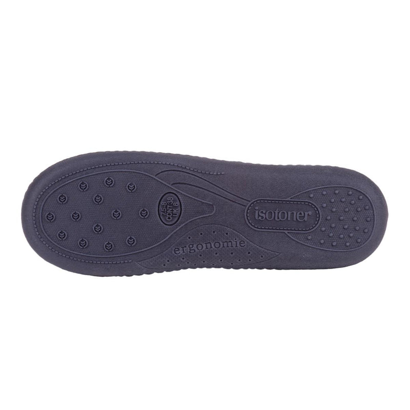 Totes Stripe Full Back Womens Slipper - Navy