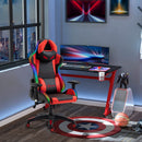 Vinsetto Racing Gaming Chair with RGB LED Light Lumbar Support -  Black Red