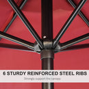 Outsunny 2.6M Patio Umbrella Parasol Sun Shade Garden Aluminium Wine Red