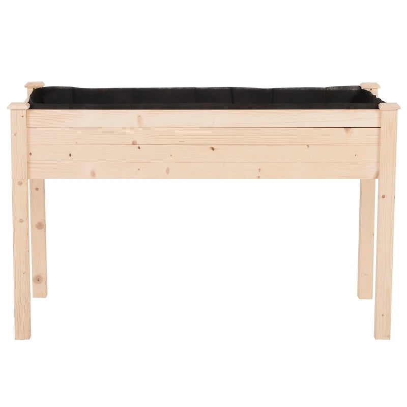 Outsunny Fir Wood Non-Woven Fabric Planting Bed 122.5Lx56.5Wx76H cm