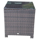 Outsunny Rattan Garden Side Table - Brown