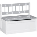 ZONEKIZ 2 In 1 Wooden Kids Storage Bench, Toy Box w/ Safety Rod - Grey