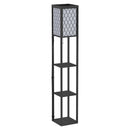 Shelf Floor Lamp 4-tier Open Shelves Wooden, 26L X 26W X 160Hcm - Black/White