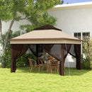 Outsunny 3 x 3(m) Pop Up Gazebo Tent with Netting, Height Adjustable, Beige