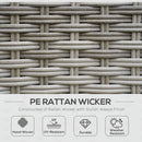 Outsunny 6 PCs Rattan Garden Furniture Sectional Conversation Corner Sofa