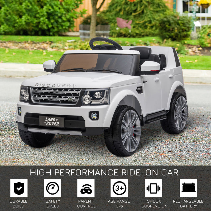 Kids Electric Ride on Car Landrover Discovery 12v - White