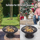 Outsunny Steel Lift-Top Screen Firepit Black