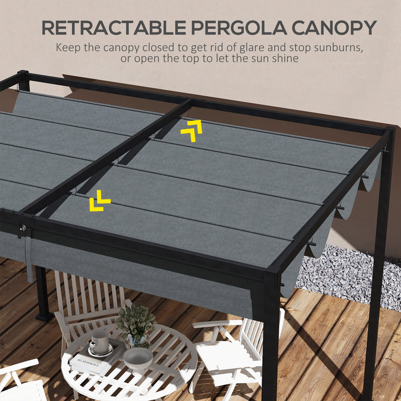 Outsunny Pergola Sun Shade Cover Roof Replacement for 3 x 2.15m Pergola, Grey