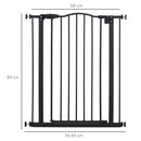 PawHut Metal Safety Pet Gate - Black