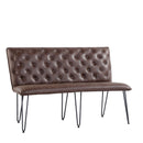 Darwen Studded Back Bench Set Brown
