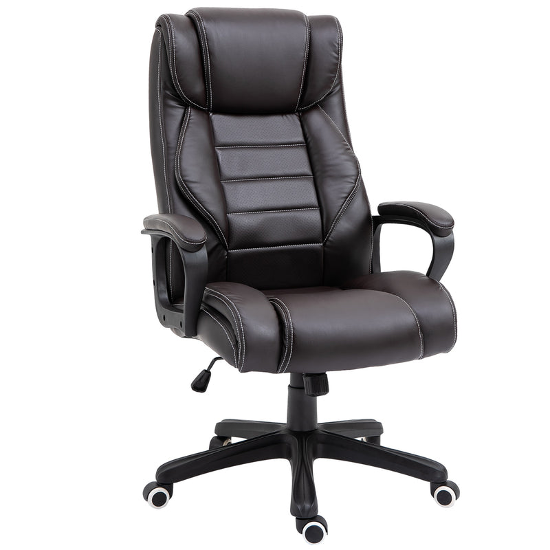 Vinsetto High Back Executive Office Chair 6- Point Vibration Massage Extra Padded Swivel Ergonomic Tilt Desk Seat Brown 6 Points Chair