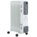 HOMCOM 2180W Oil Filled Radiator, 9 Fins, Portable Heater W/ Timer, Thermostat Control