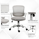 Vinsetto Mesh Office Chair Swivel Desk Task Computer Chair with  Lumbar Back Support Adjustable Height Arm for Home Grey Home PC w/ Arm