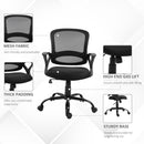 Vinsetto Mesh Office Chair Swivel Desk Task Computer Chair with  Lumbar Back Support Adjustable Height Arm for Home Black Home PC w/ Arm