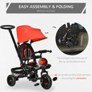 Baby Tricycle 4in1 Stroller with Handle - Red