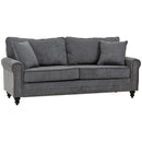 HOMCOM Fabric Sofa 2 Seater Sofa for Living Room Loveseat w/ Throw Pillow Grey