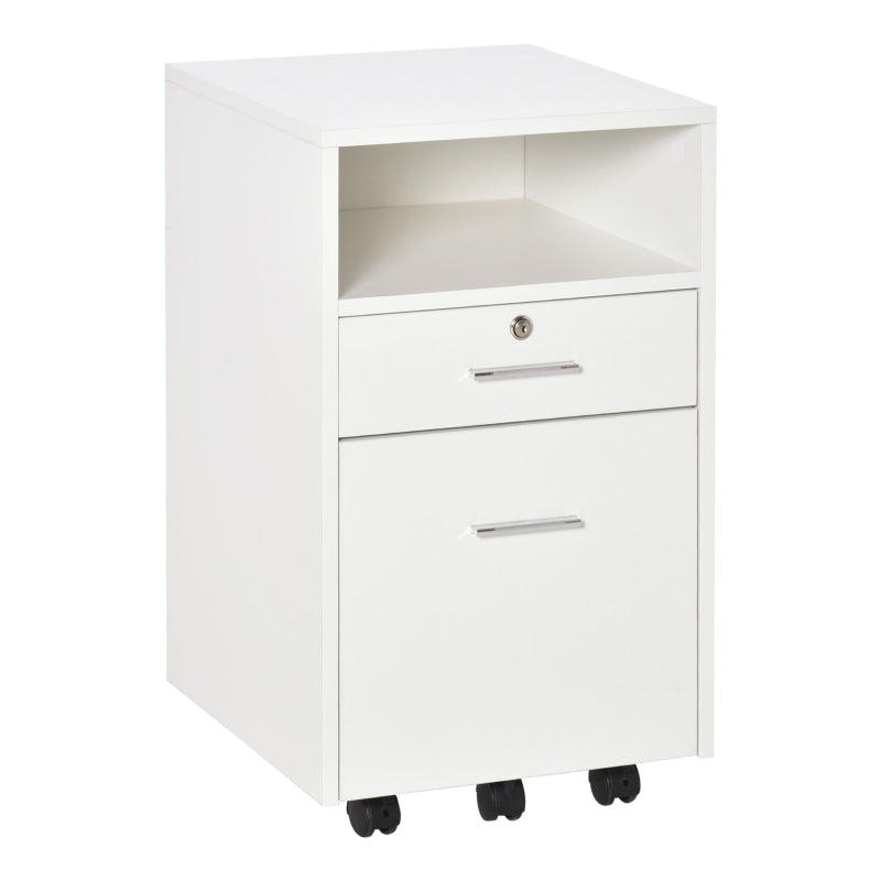 Vinsetto Filing Cabinet with 2 Drawers 40x40x60cm White