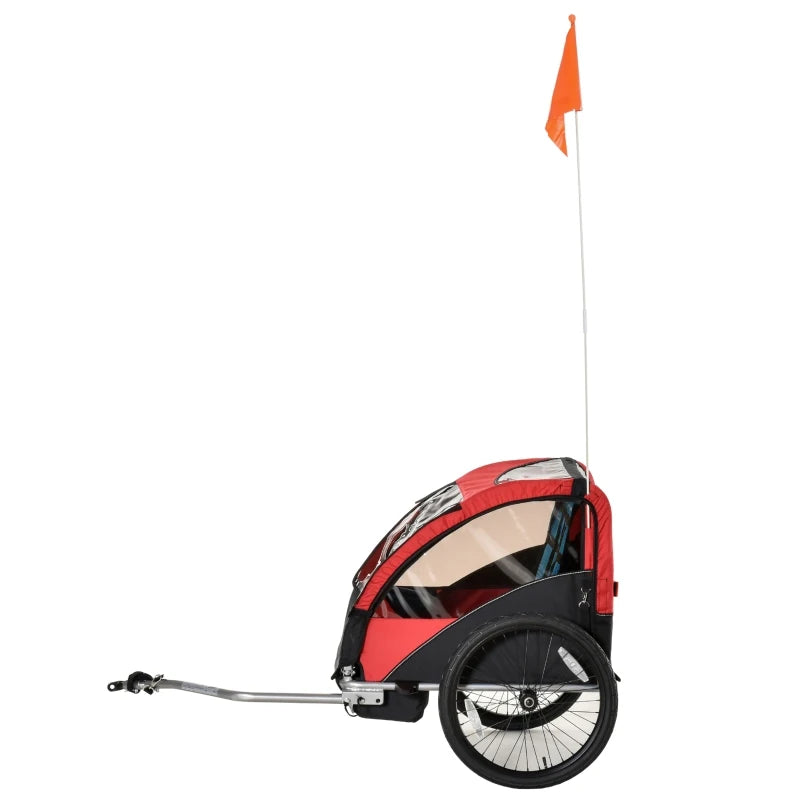 HOMCOM Bicycle Trailer with 2 Wheels - Red