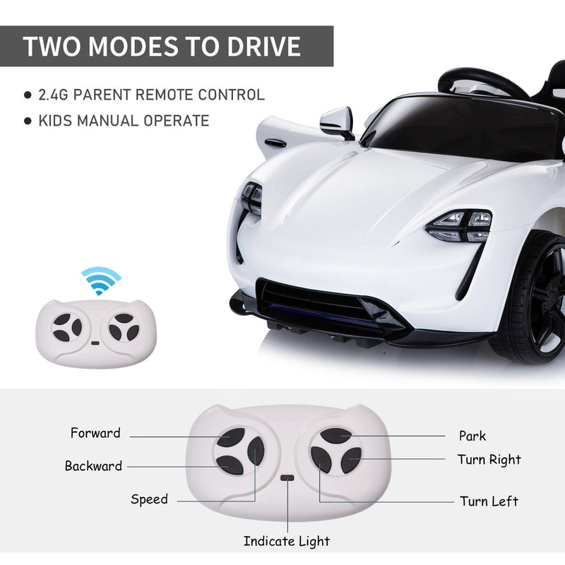 Kids Electric Ride On Car - White - 6V
