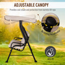 Outsunny Steel Frame 3-Seater Outdoor Garden Swing Chair w/ Canopy Beige