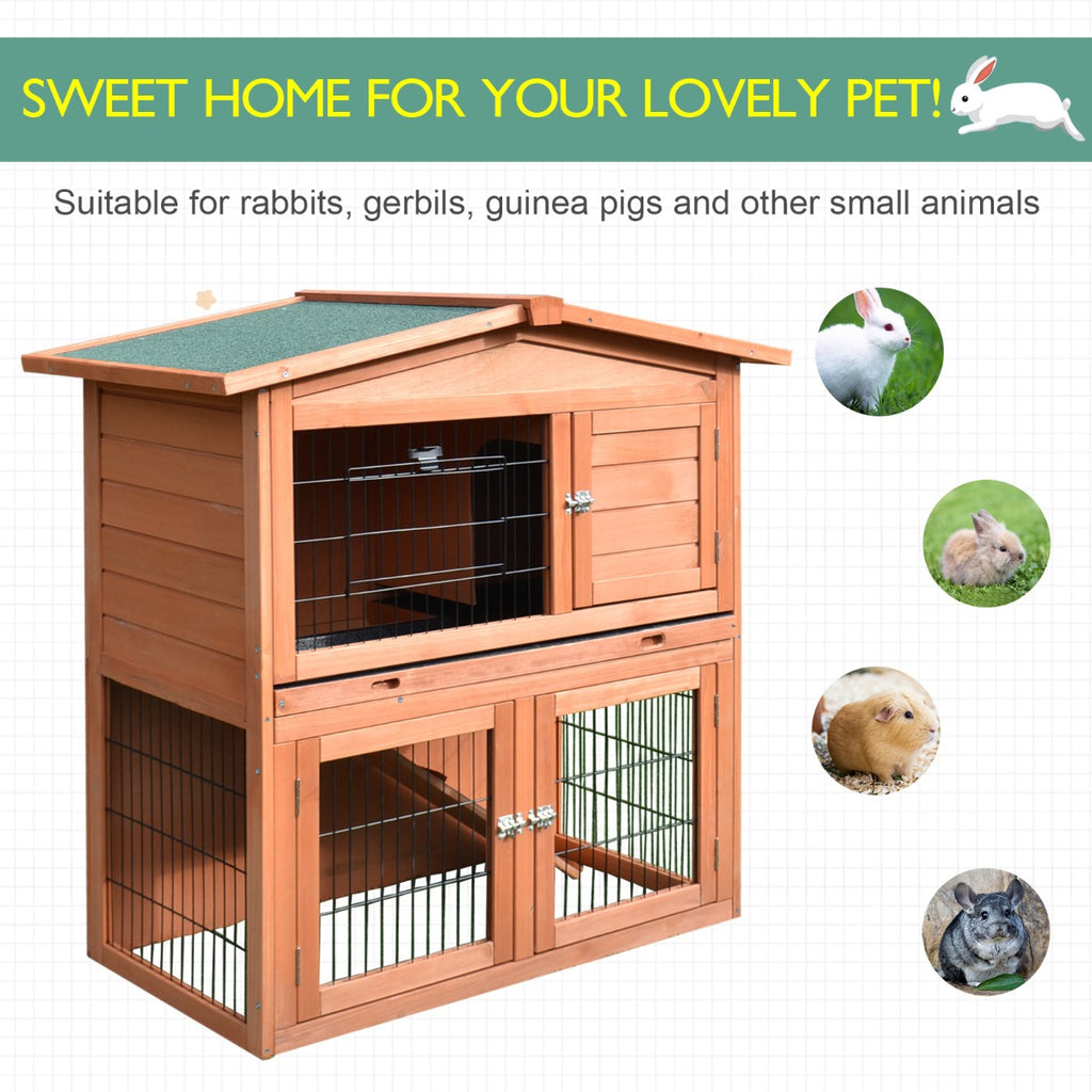 Multi Rabbit Hut Pawhut Multi Level Rabbit Hutch