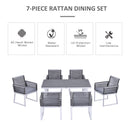 Outsunny 6 Seater Resin Rattan Dining Set