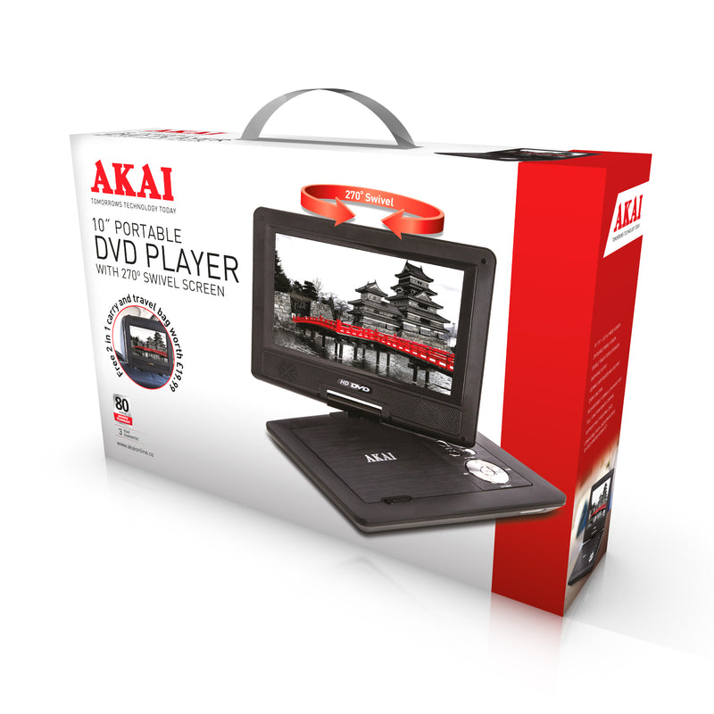 Akai 10 inch Portable DVD Player Black
