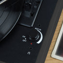 Akai Retro Bluetooth Rechargeable Turntable in Faux Leather Case Black