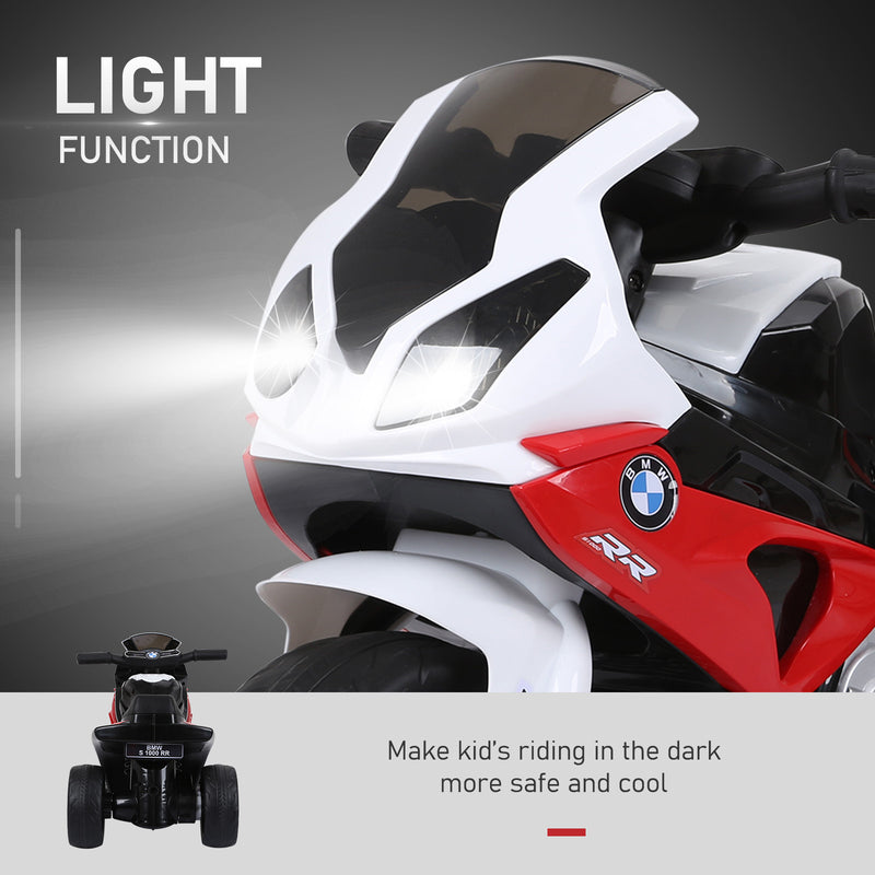 HOMCOM Kids Electric Ride on Motorcycle BMW S1000RR with Headlights Music - Red