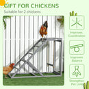 PawHut Chicken Coop Toy with Swing, Ladder, Platform for 2 Chickens, Hens, Grey