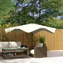Outsunny Garden Parasol Umbrella with LED Lights and Tilt, Table Umbrella