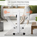 HOMCOM Convector Radiator Heater Freestanding Or Wall-mounted W/ Adjustable Thermostat